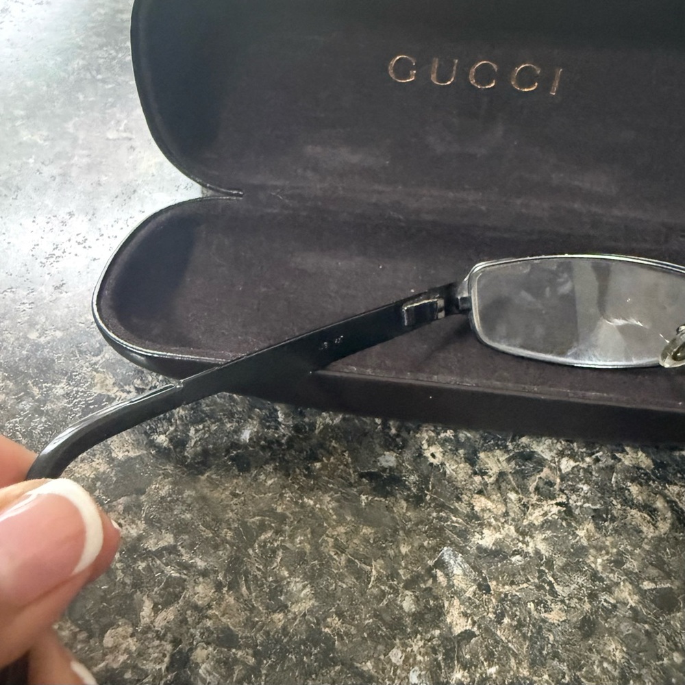 Prescription Gucci Black Rectangular Eyeglasses W… - image 4